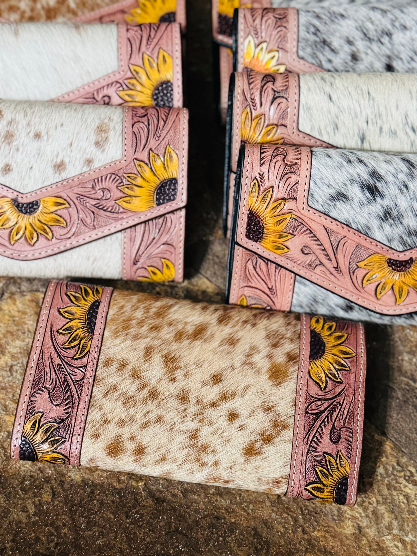 Sunflower accordion wallet