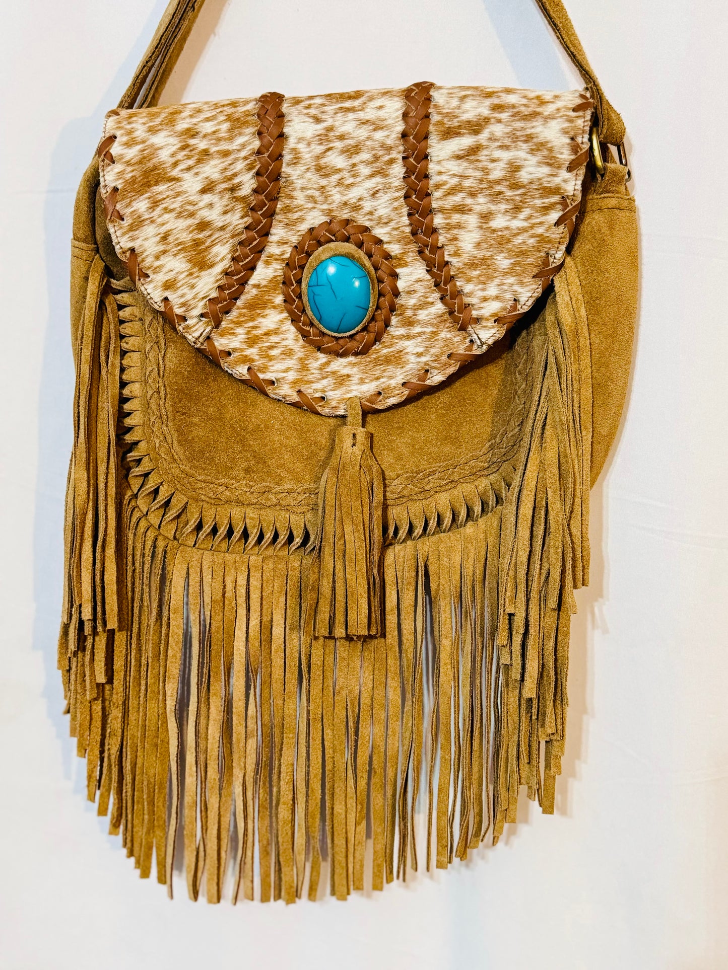 Braided suede cowhide bag (exact bags available in photos )