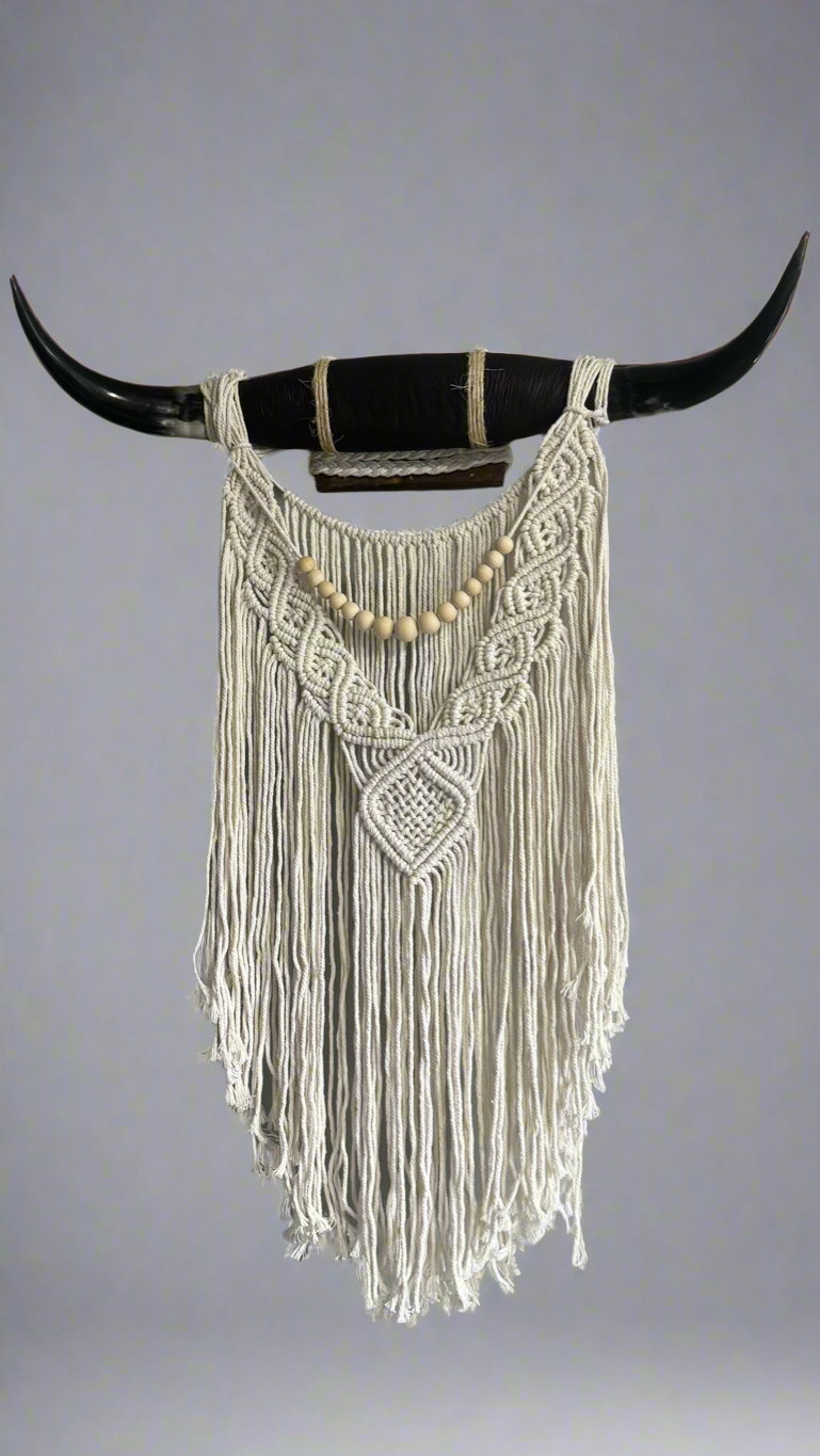 Macramé cow horns