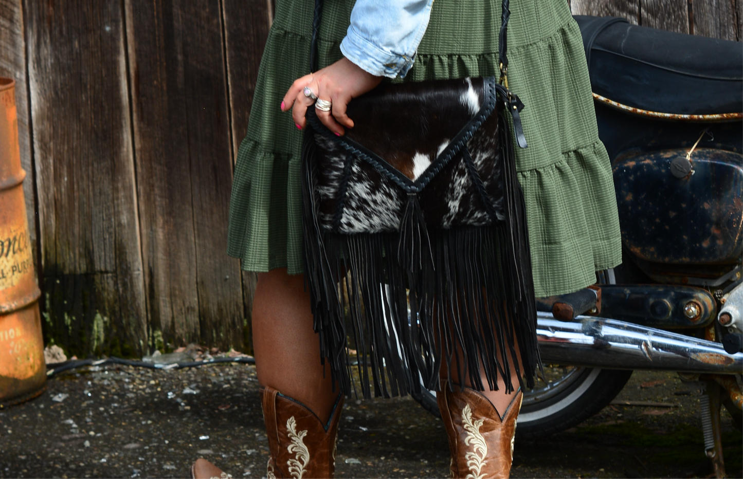 The Untamed Fringe- cowhide crossbody