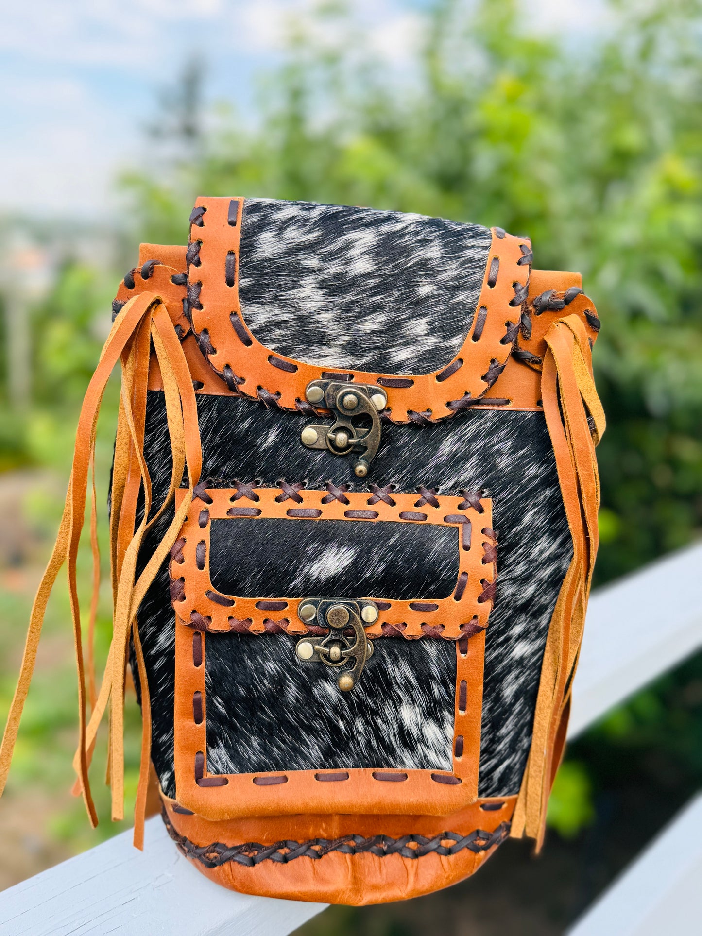Enchanted Hand stitched cowhide backpack -exact bag