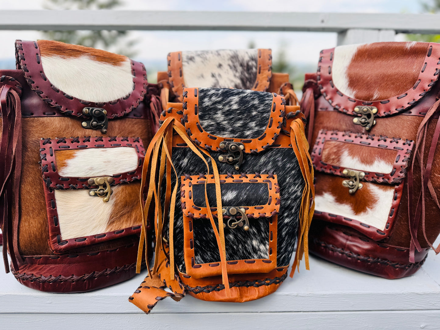 Enchanted Hand stitched cowhide backpack -exact bag