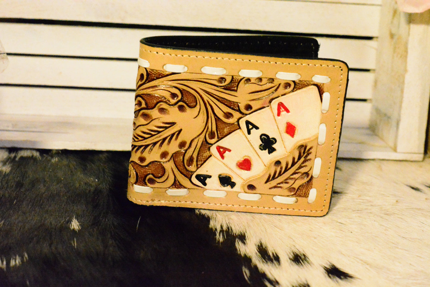 Handcrafted Cowhide & Tooled Leather Wallets - men/women