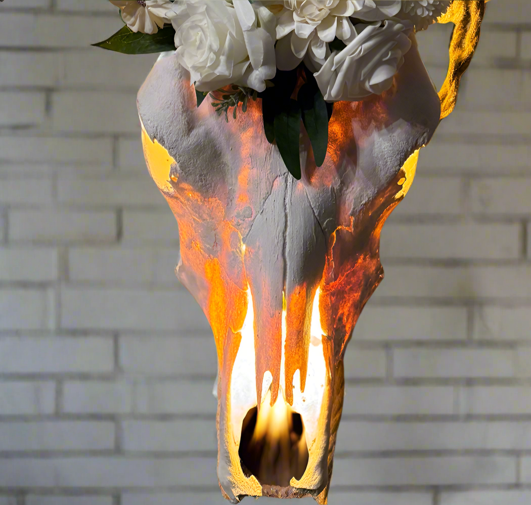 Rustic Western-Inspired Cow Skull Décor