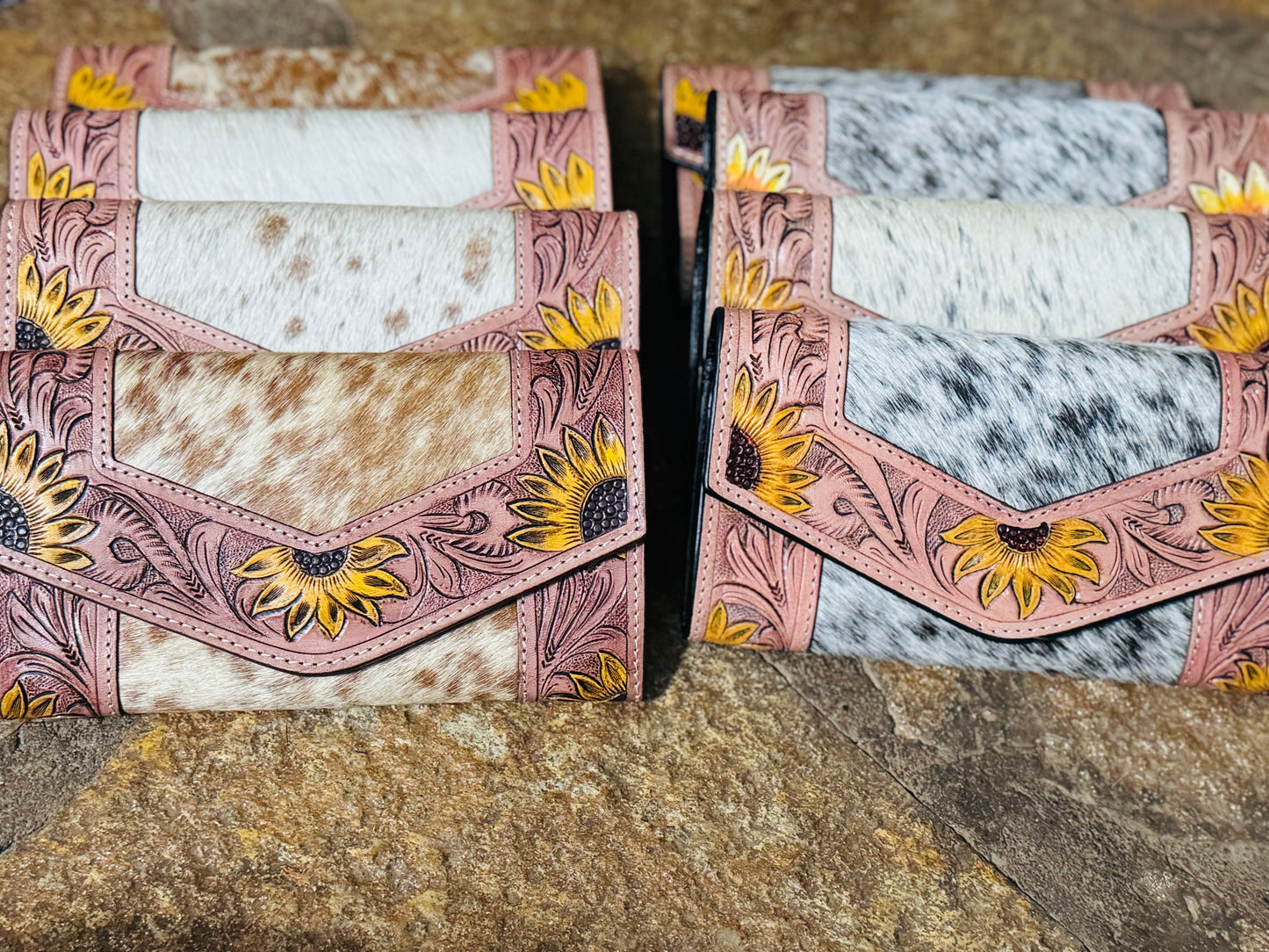 Sunflower accordion wallet