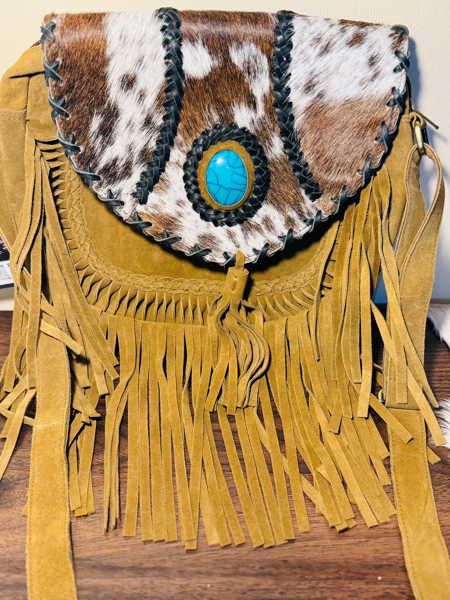 Braided suede cowhide bag (exact bags available in photos )
