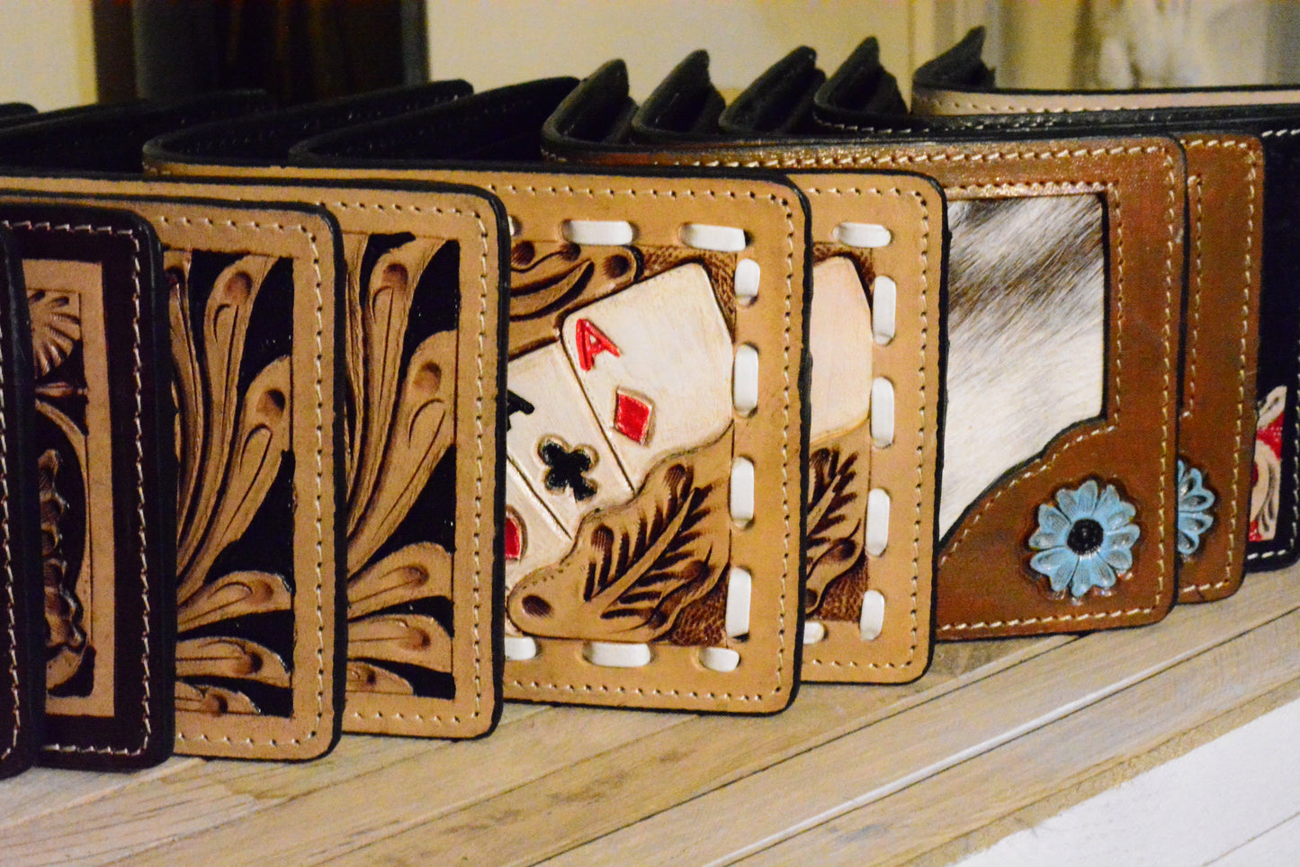 Handcrafted Cowhide & Tooled Leather Wallets - men/women