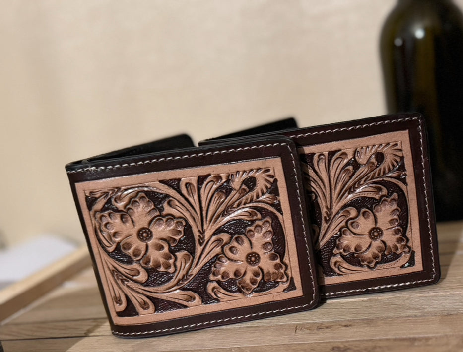 Handcrafted Cowhide & Tooled Leather Wallets - men/women