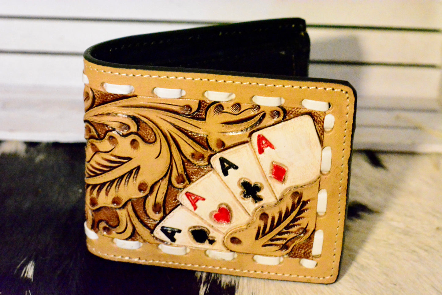 Handcrafted Cowhide & Tooled Leather Wallets - men/women