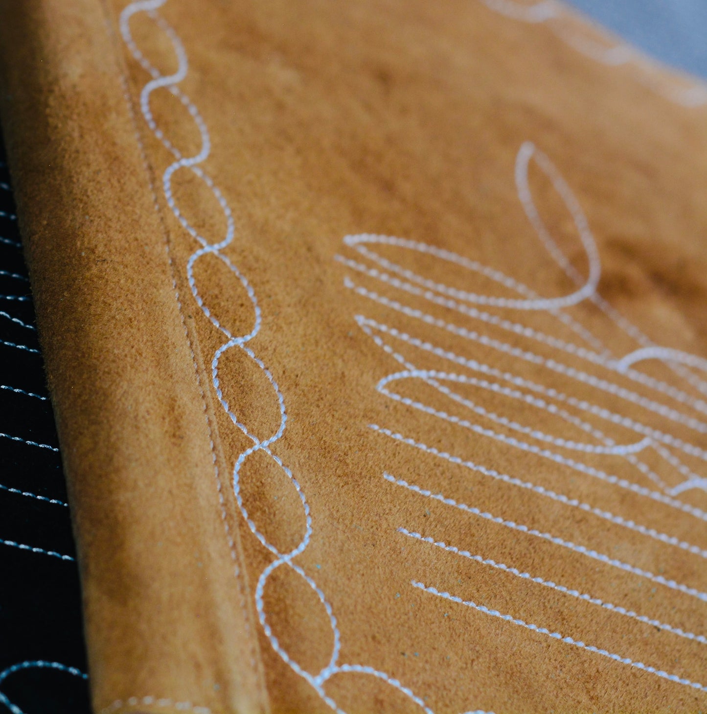 Boot stitch suede portfolios