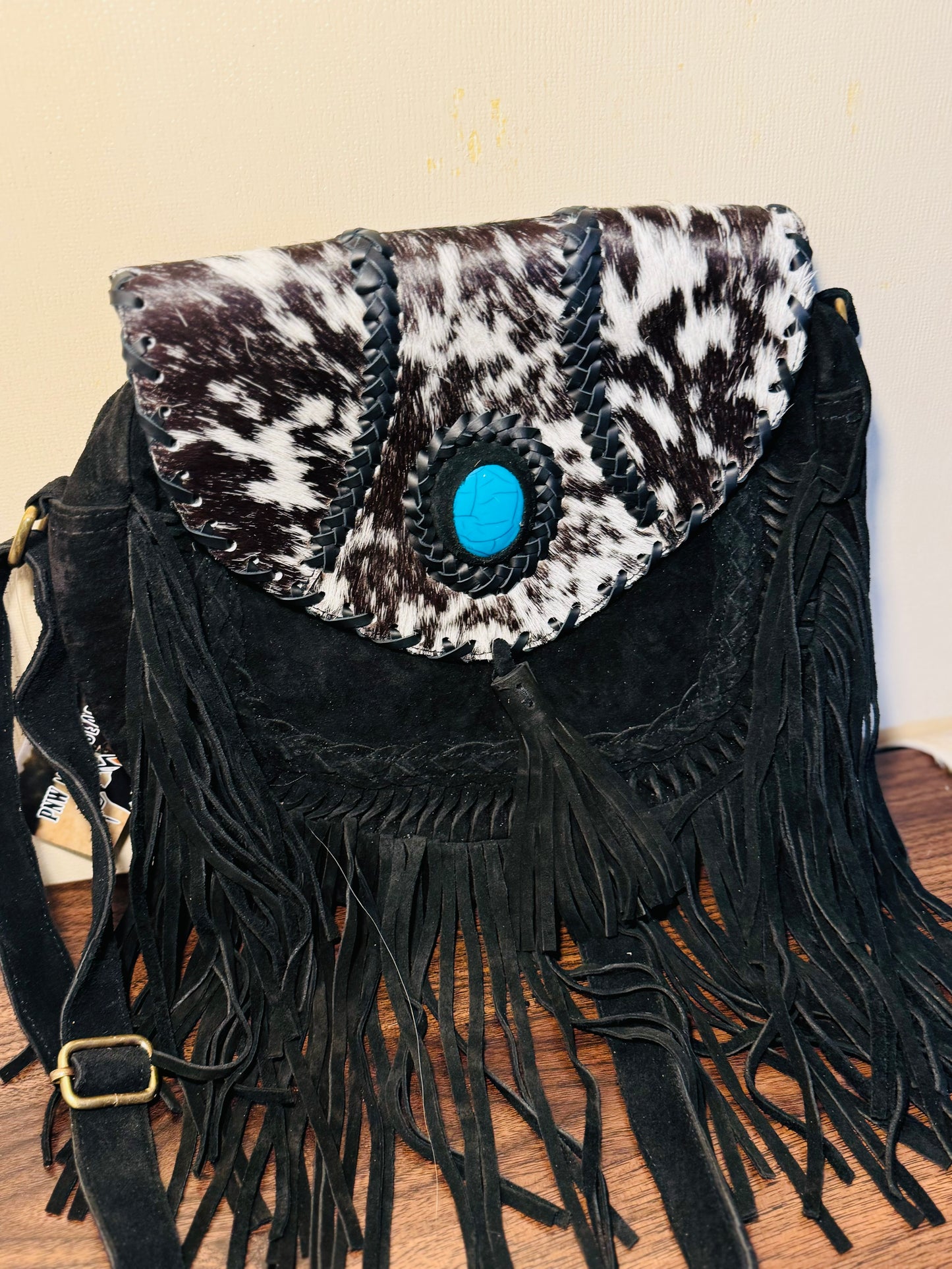 Braided suede cowhide bag (exact bags available in photos )