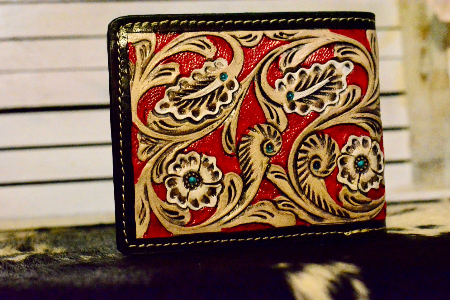 Handcrafted Cowhide & Tooled Leather Wallets - men/women