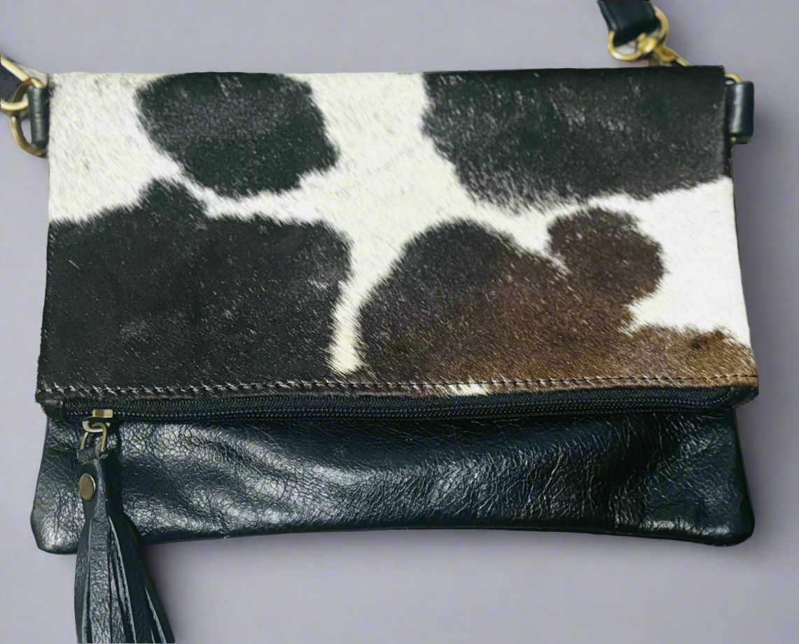 cowhide clutch/crossbody