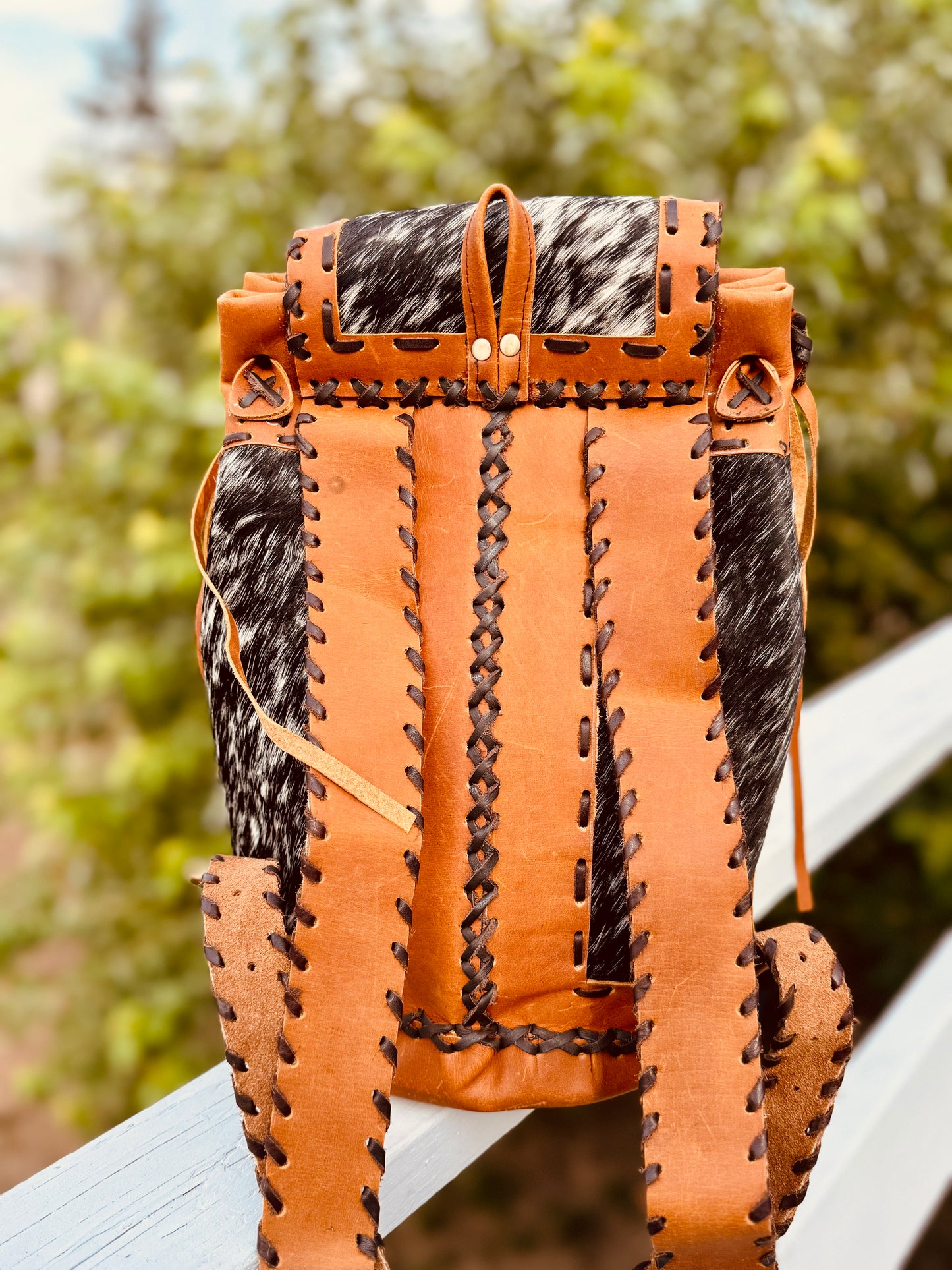 Enchanted Hand stitched cowhide backpack -exact bag