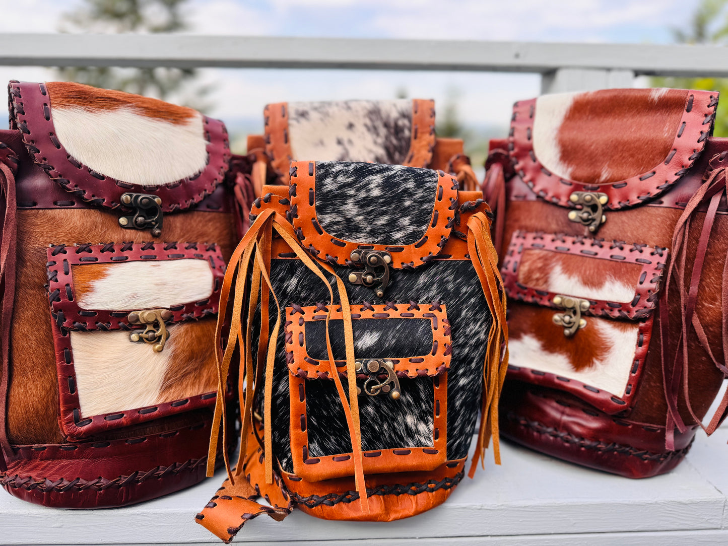 Enchanted Hand stitched cowhide backpack -exact bag