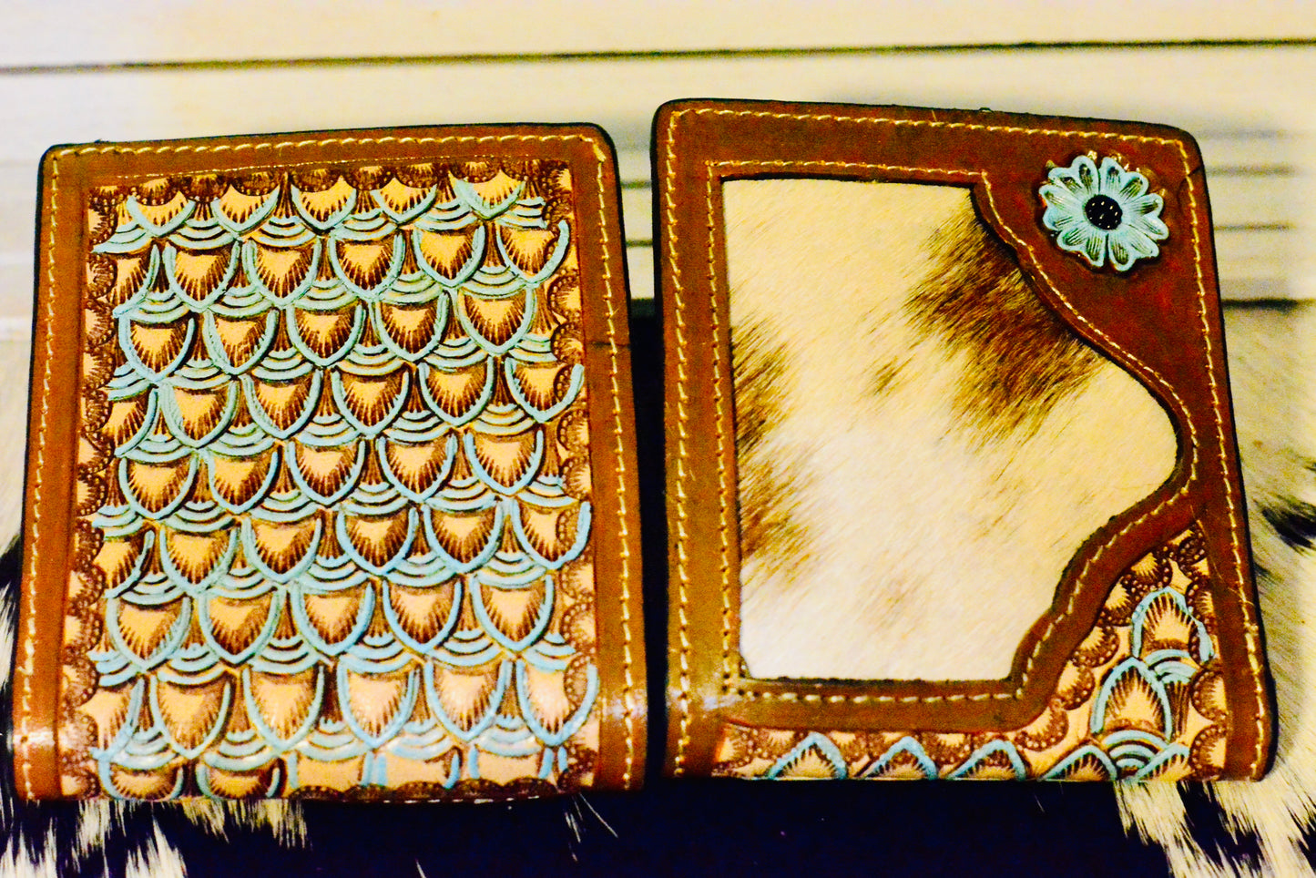 Handcrafted Cowhide & Tooled Leather Wallets - men/women