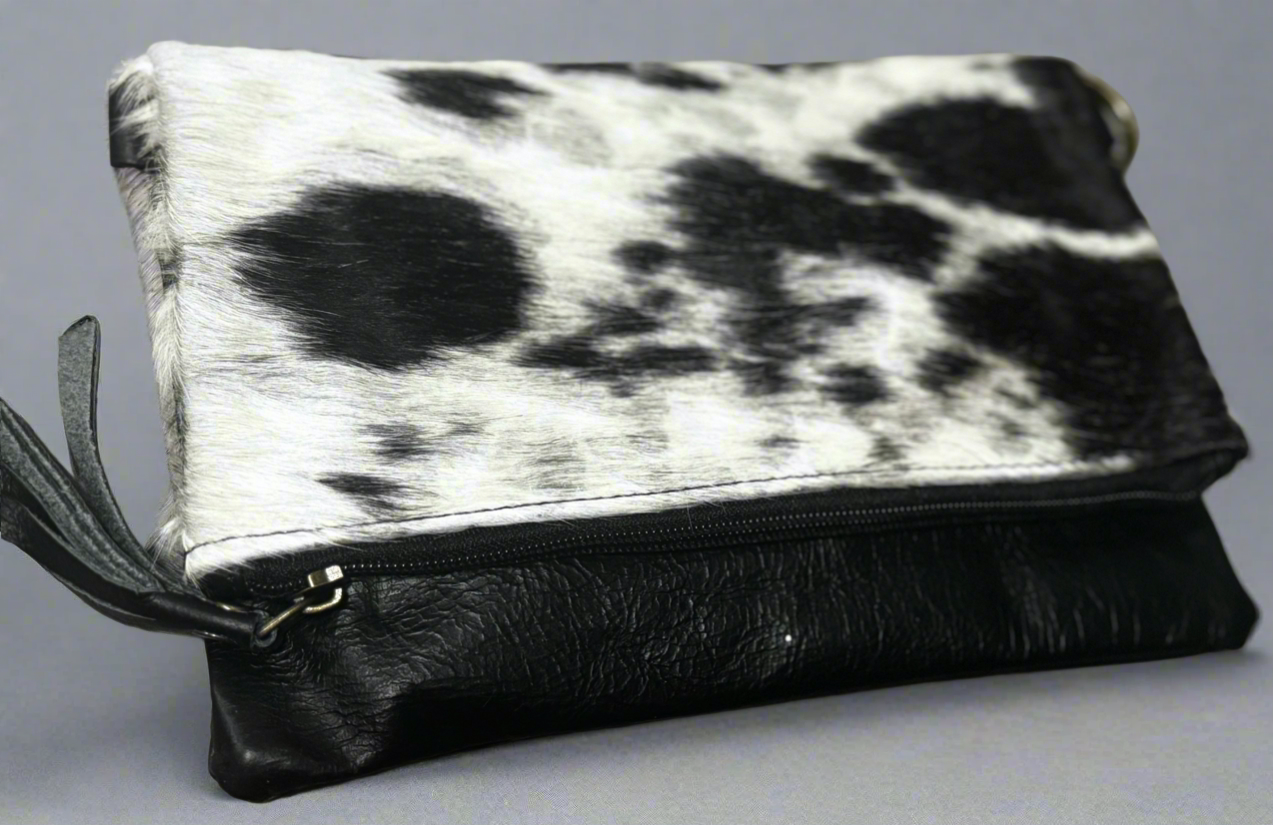 cowhide clutch/crossbody