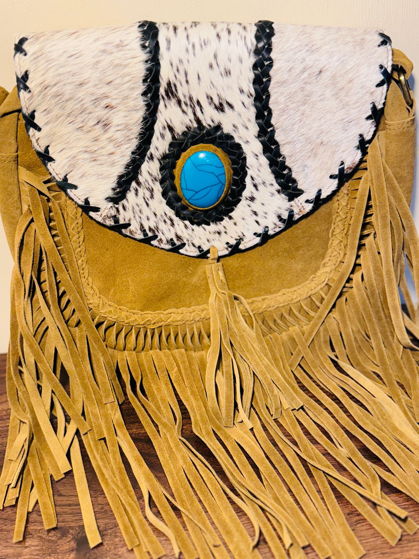 Braided suede cowhide bag (exact bags available in photos )