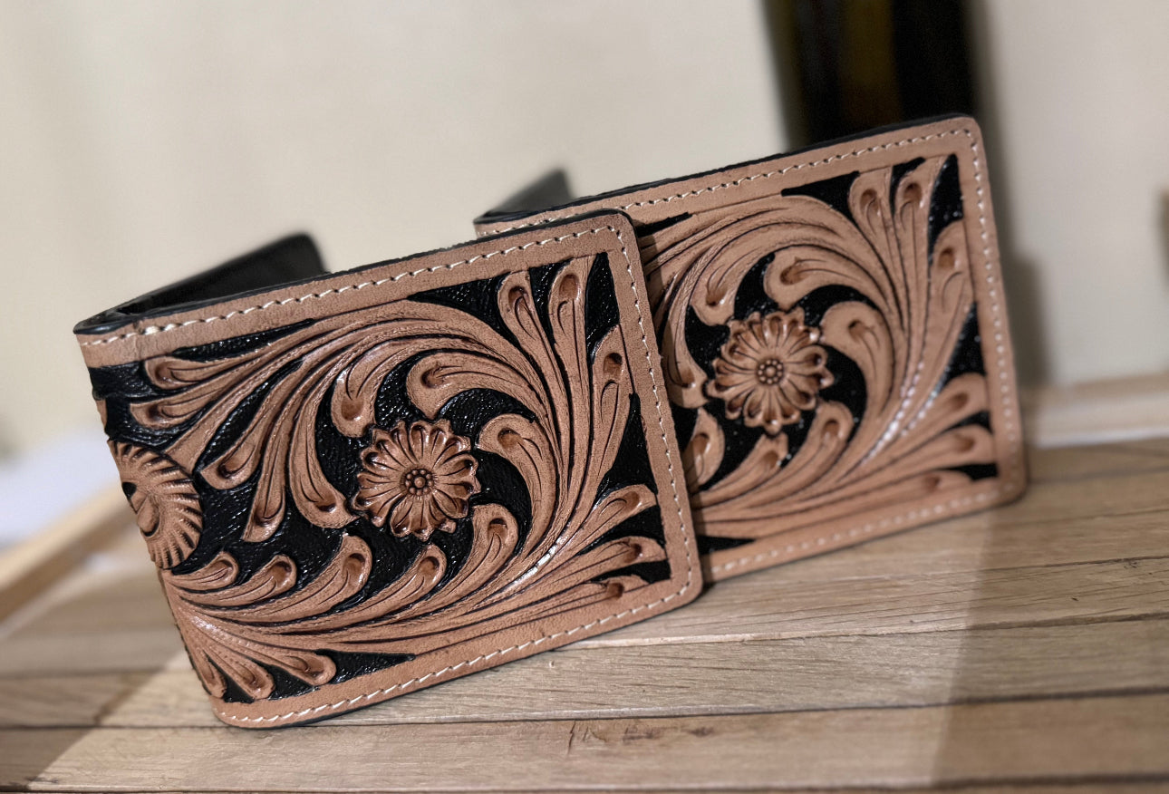 Handcrafted Cowhide & Tooled Leather Wallets - men/women