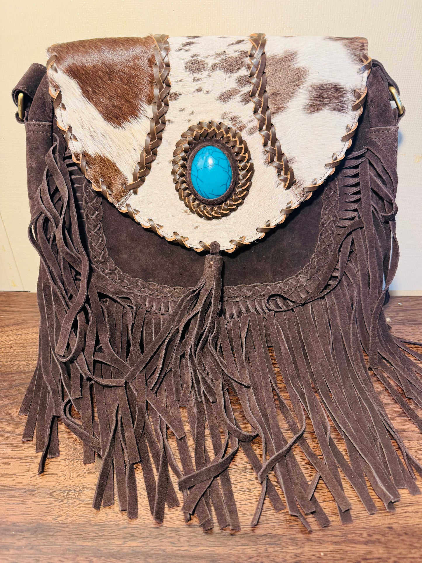 Braided suede cowhide bag (exact bags available in photos )