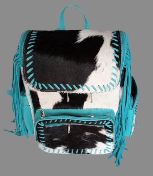 Turquoise weaved  backpack concealed carry