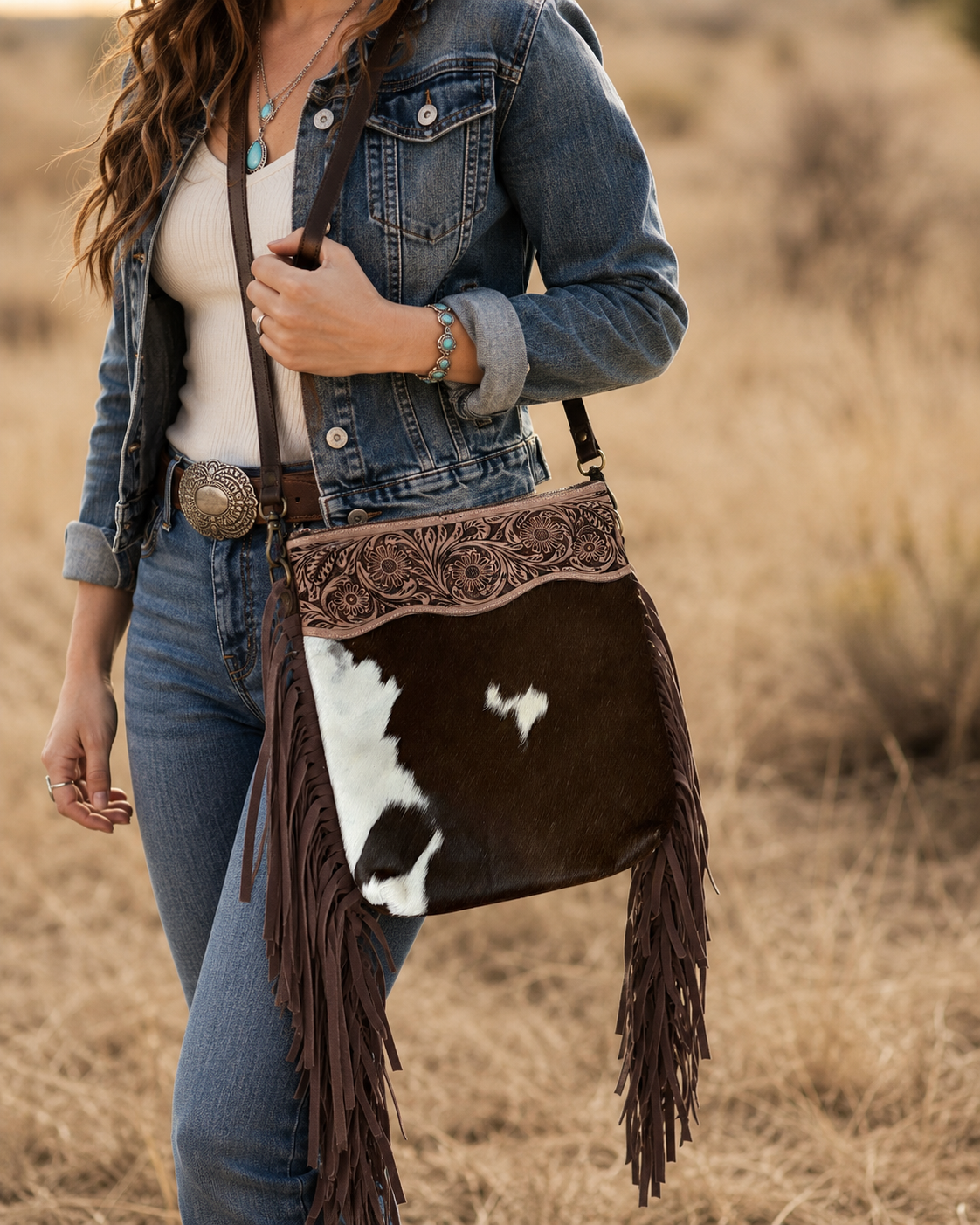 Weathered Fringe Crossbody Bag